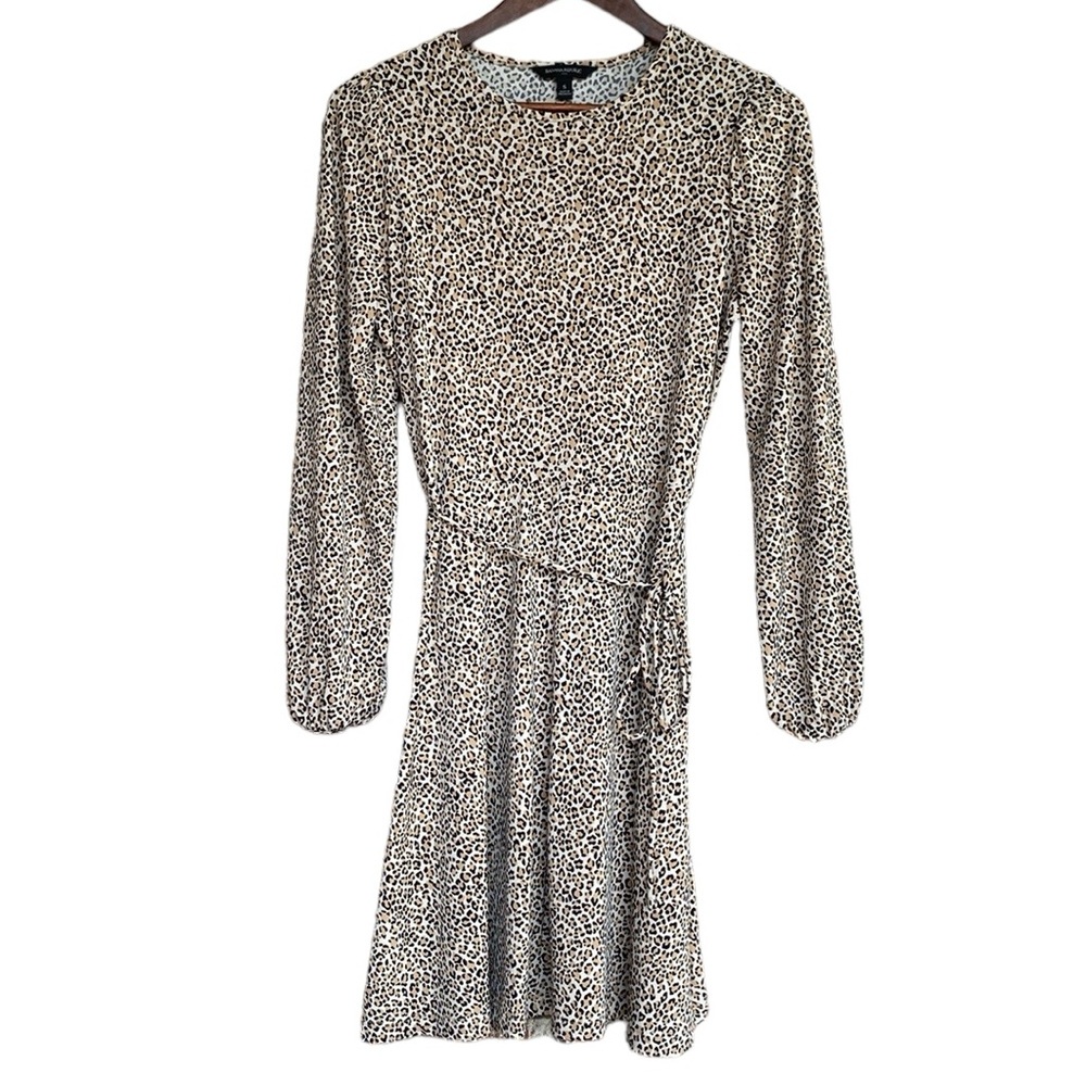 BANANA REPUBLIC business casual animal print stretch midi dress size SMALL